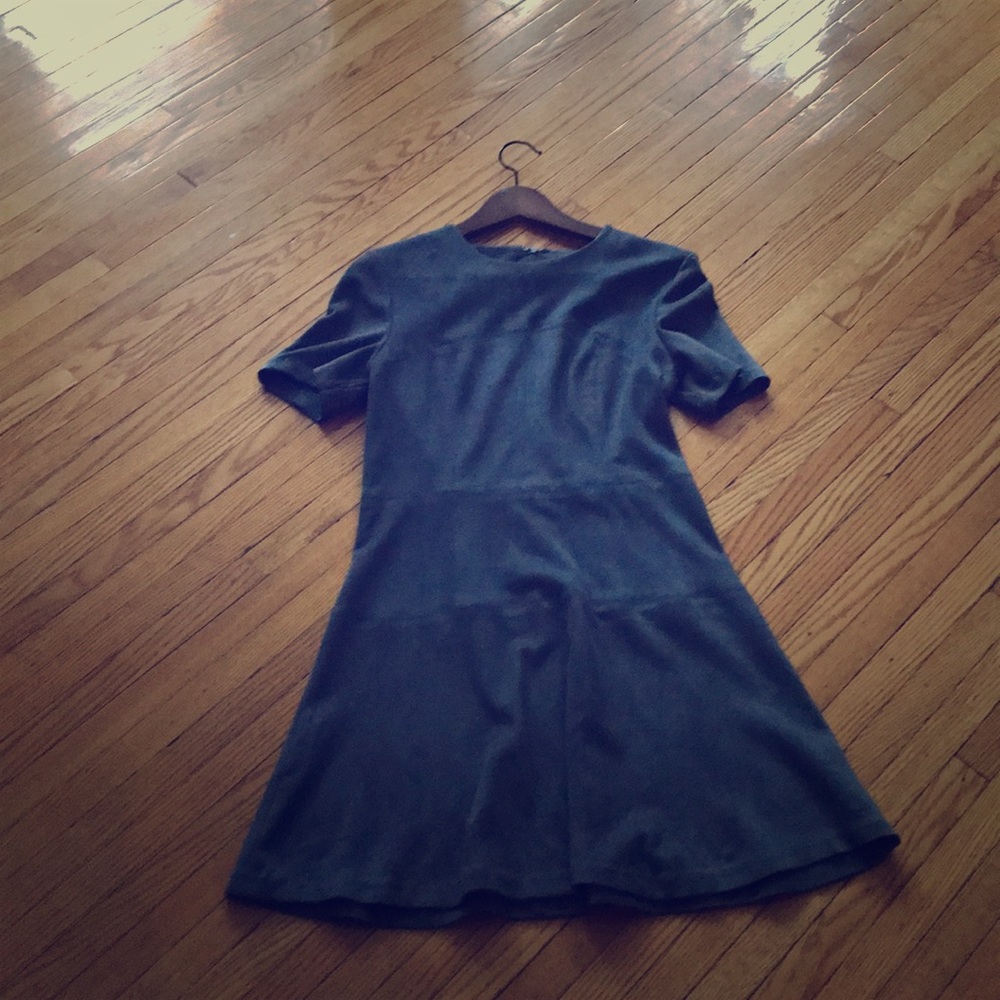 Grey suede work dress